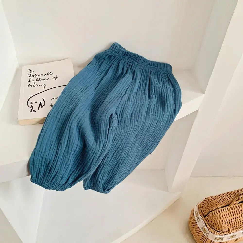 Spring Summer Mosquito Resistant Pants Toddler New Casual Loose Trousers Solid Color Pants Outer Wear Boys Girls Versatile Pants